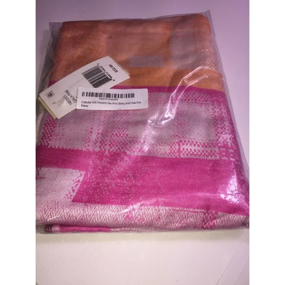 Collection Xiix Geo Print Oblong Scarf Gala Pink